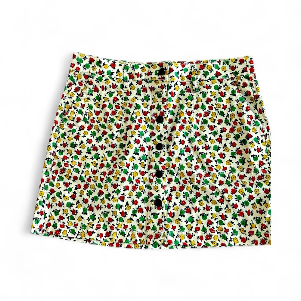 J. Crew Factory Multicolor Floral A-Line Skirt